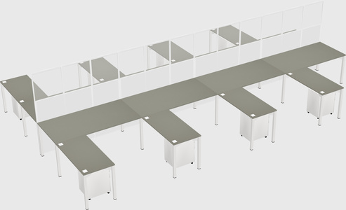 Shared l-shape cubicle