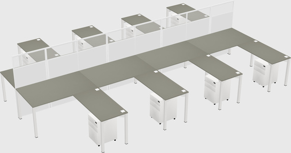 Shared l-shape cubicle
