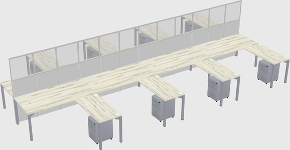 Shared l-shape cubicle