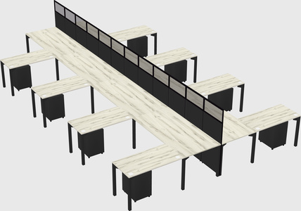 Shared l-shape cubicle