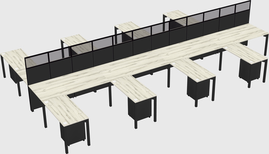 Shared l-shape cubicle