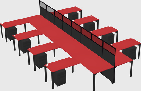 Shared l-shape cubicle