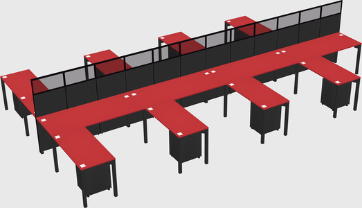 Shared l-shape cubicle