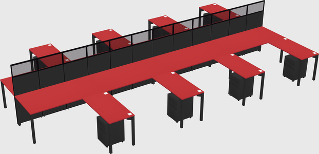 Shared l-shape cubicle