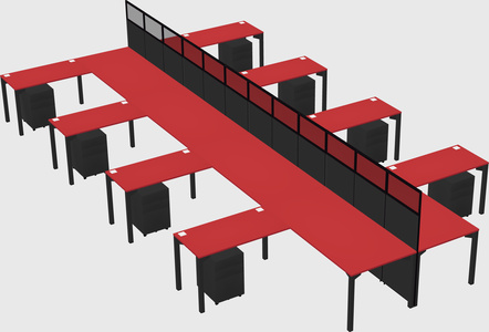 Shared l-shape cubicle