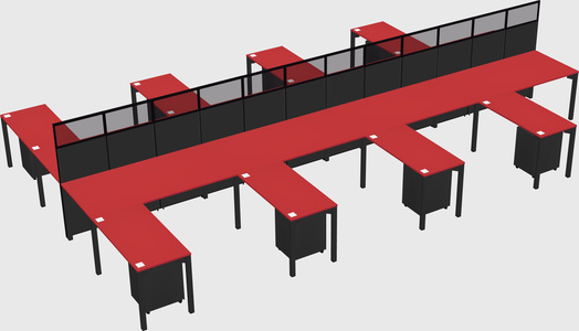 Shared l-shape cubicle