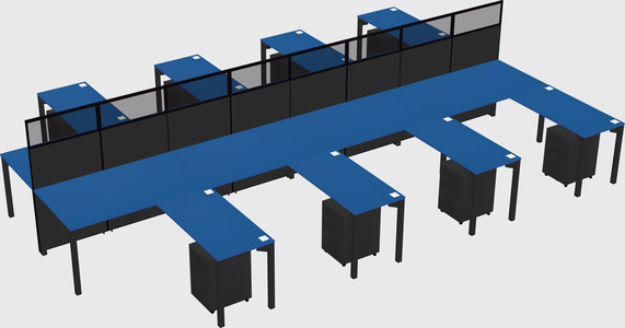 Shared l-shape cubicle