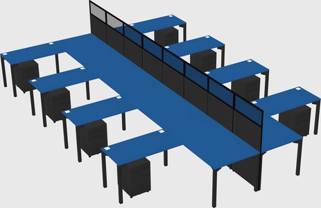 Shared l-shape cubicle