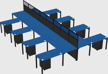 Shared l-shape cubicle