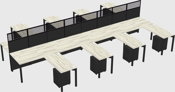 Shared l-shape cubicle