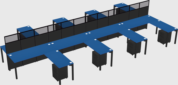 Shared l-shape cubicle