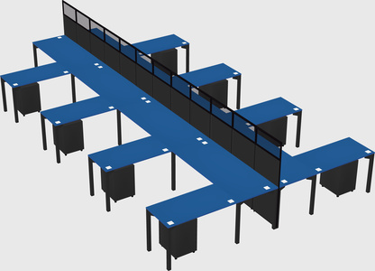 Shared l-shape cubicle