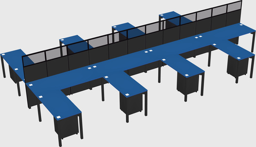 Shared l-shape cubicle