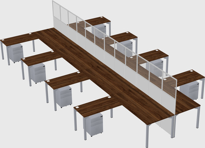Shared l-shape cubicle