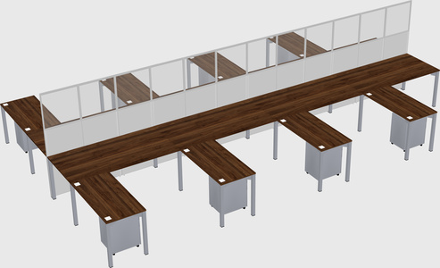 Shared l-shape cubicle