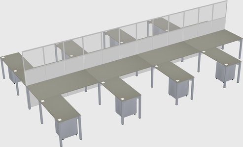 Shared l-shape cubicle