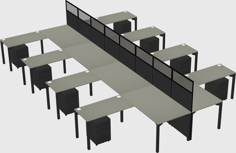 Shared l-shape cubicle