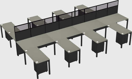Shared l-shape cubicle