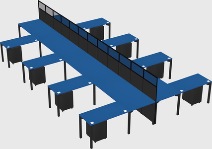 Shared l-shape cubicle