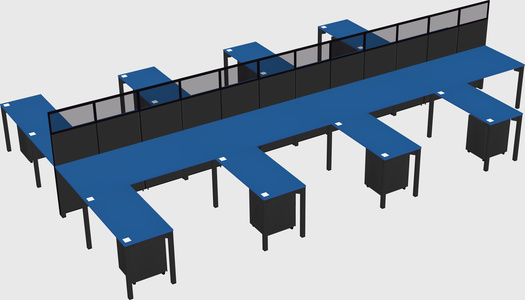Shared l-shape cubicle