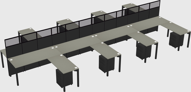 Shared l-shape cubicle