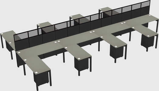 Shared l-shape cubicle