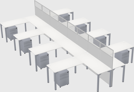 Shared l-shape cubicle