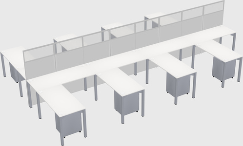 Shared l-shape cubicle
