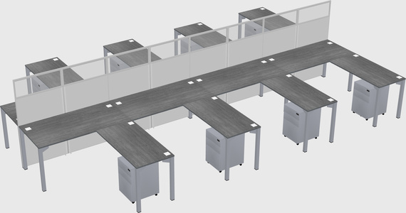Shared l-shape cubicle
