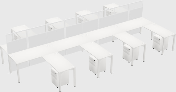 Shared l-shape cubicle