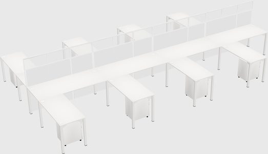 Shared l-shape cubicle