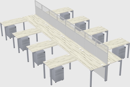 Shared l-shape cubicle