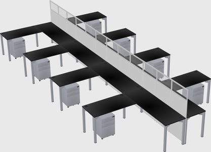 Shared l-shape cubicle