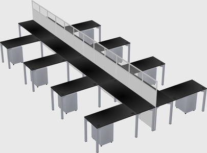 Shared l-shape cubicle