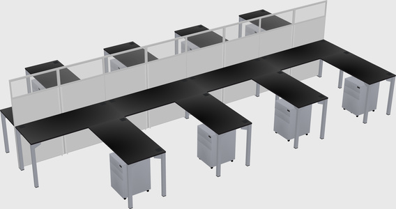 Shared l-shape cubicle