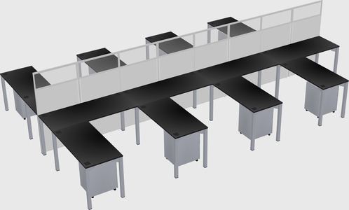 Shared l-shape cubicle