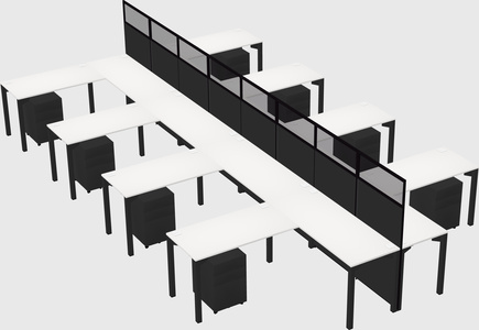 Shared l-shape cubicle