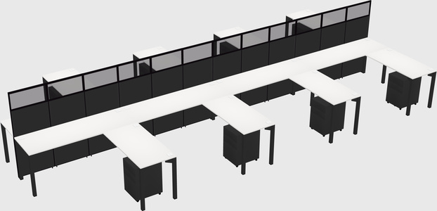 Shared l-shape cubicle
