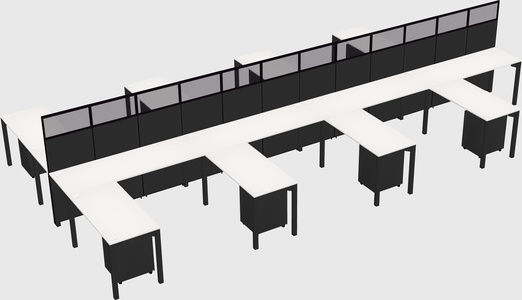 Shared l-shape cubicle