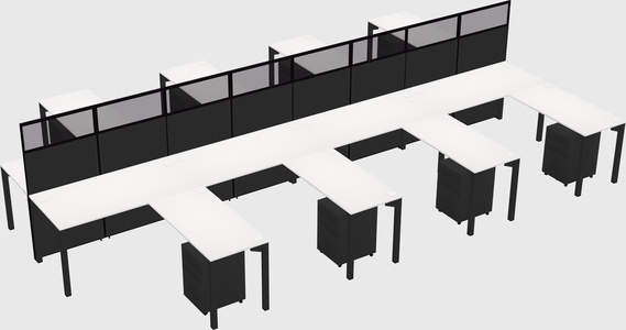 Shared l-shape cubicle