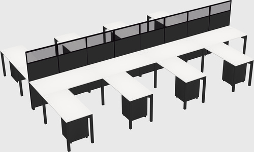 Shared l-shape cubicle