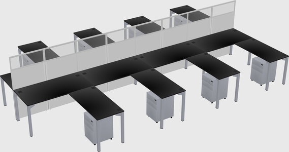 Shared l-shape cubicle