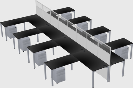 Shared l-shape cubicle