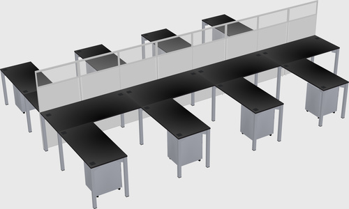 Shared l-shape cubicle