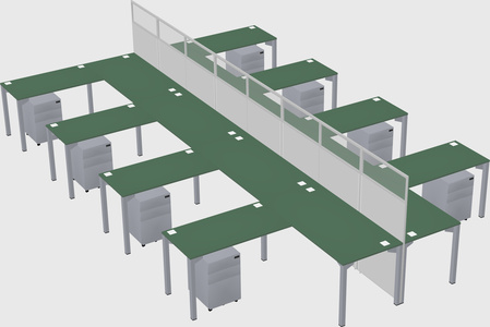 Shared l-shape cubicle