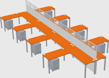 Shared l-shape cubicle