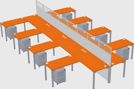 Shared l-shape cubicle