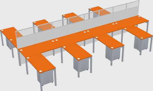 Shared l-shape cubicle