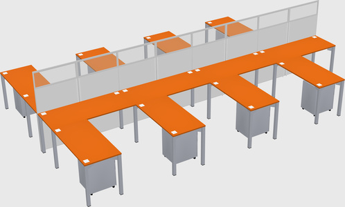 Shared l-shape cubicle