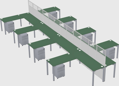 Shared l-shape cubicle